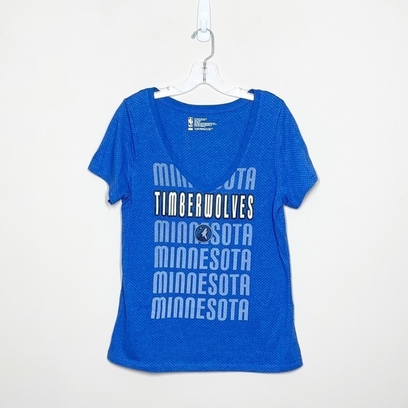 Minnesota Timberwolves NBA Short Sleeve Top V Neck - Picture 1 of 3